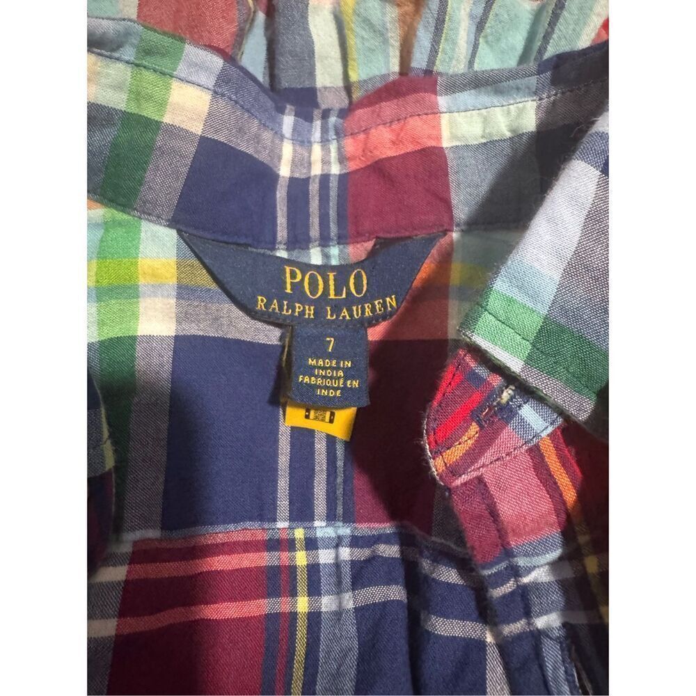 Polo Ralph Lauren cotton madras shirtdress 7 - Picture 2 of 6